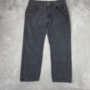 Levis 505 Regular Fit Jeans Mens 34x28 Black Faded Straight Leg Workwear Skater